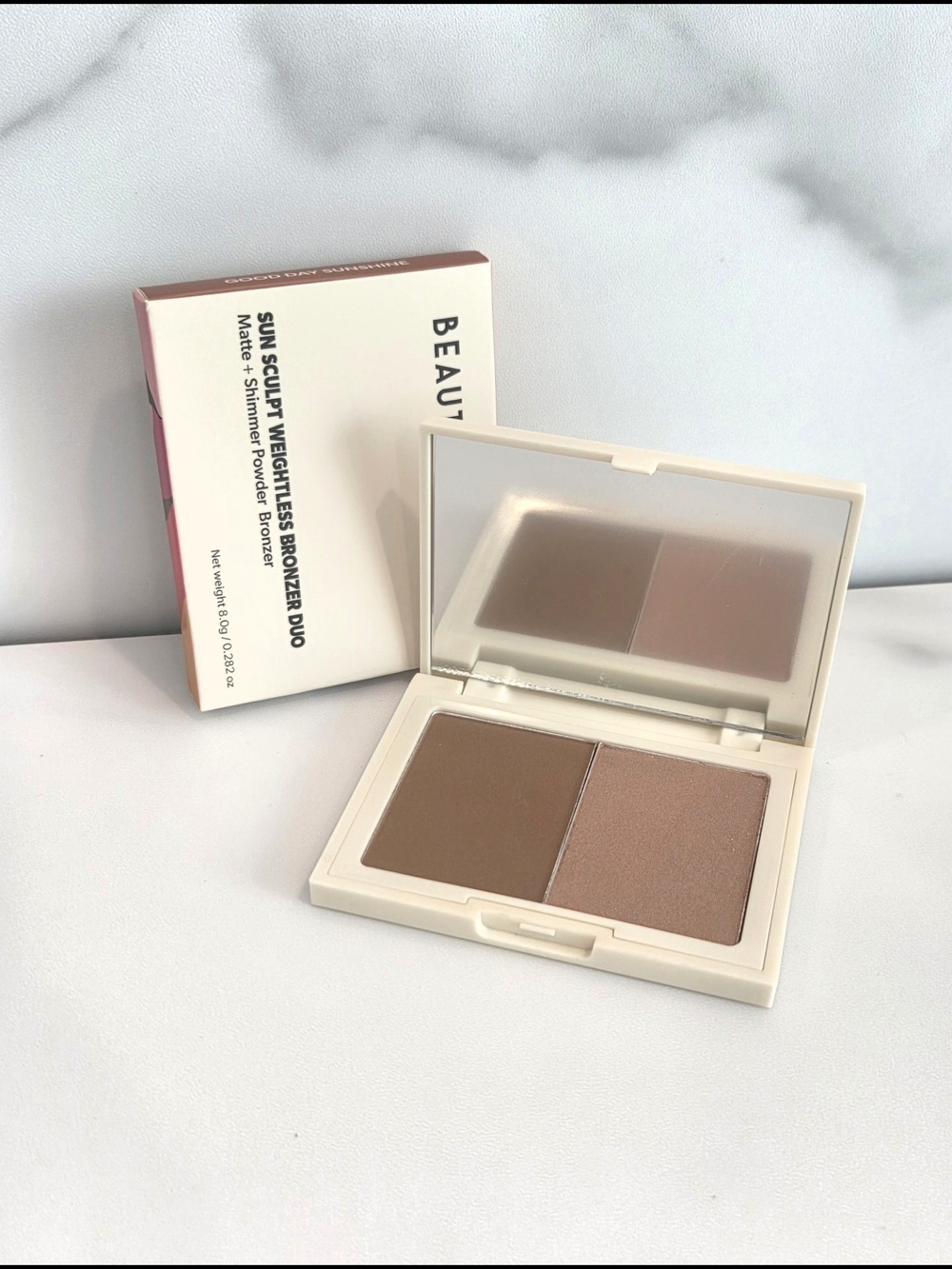 BEAUTY FOR REAL Sun Sculpt Weightless Bronzer Duo In Good Day Sunshine - NIB